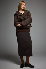 Oversized Quilted Raglan Sleeve Lightweight Jacket #color_coffee