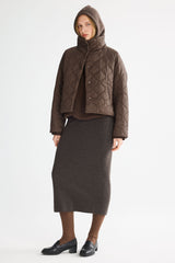 Oversized Quilted Raglan Sleeve Lightweight Jacket #color_coffee