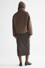 Oversized Quilted Raglan Sleeve Lightweight Jacket #color_coffee