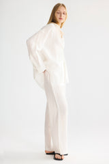 Oversized Linen Wide-Leg Drawstring Pants Orolay #color_white