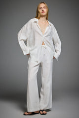 Oversized Linen Wide-Leg Drawstring Pants Orolay #color_white