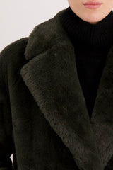 Orolay-Long Teddy Coat-#color_army green