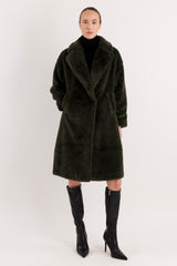 Orolay-Long Teddy Coat-#color_army green