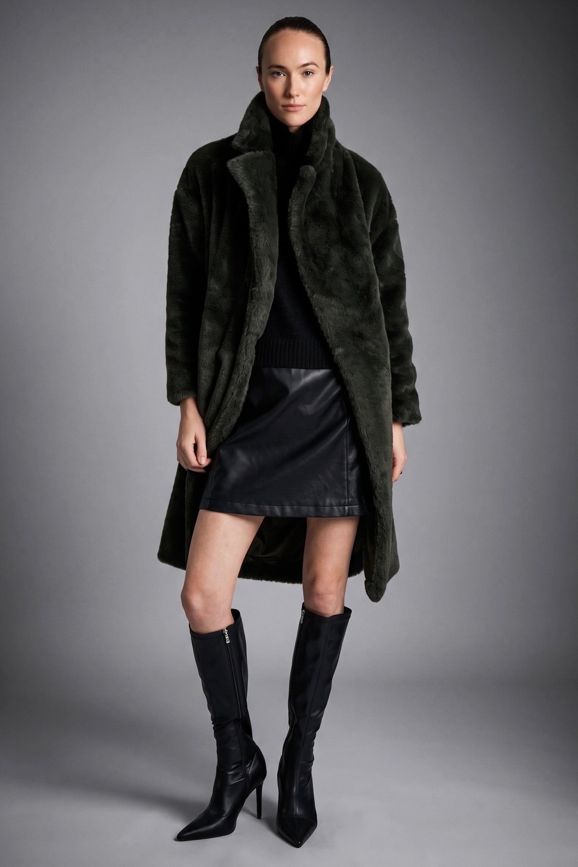 Orolay-Long Teddy Coat-#color_army green