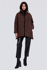 Orolay-Lightweight Long-Sleeve Puffer Jacket-#color_dark brown