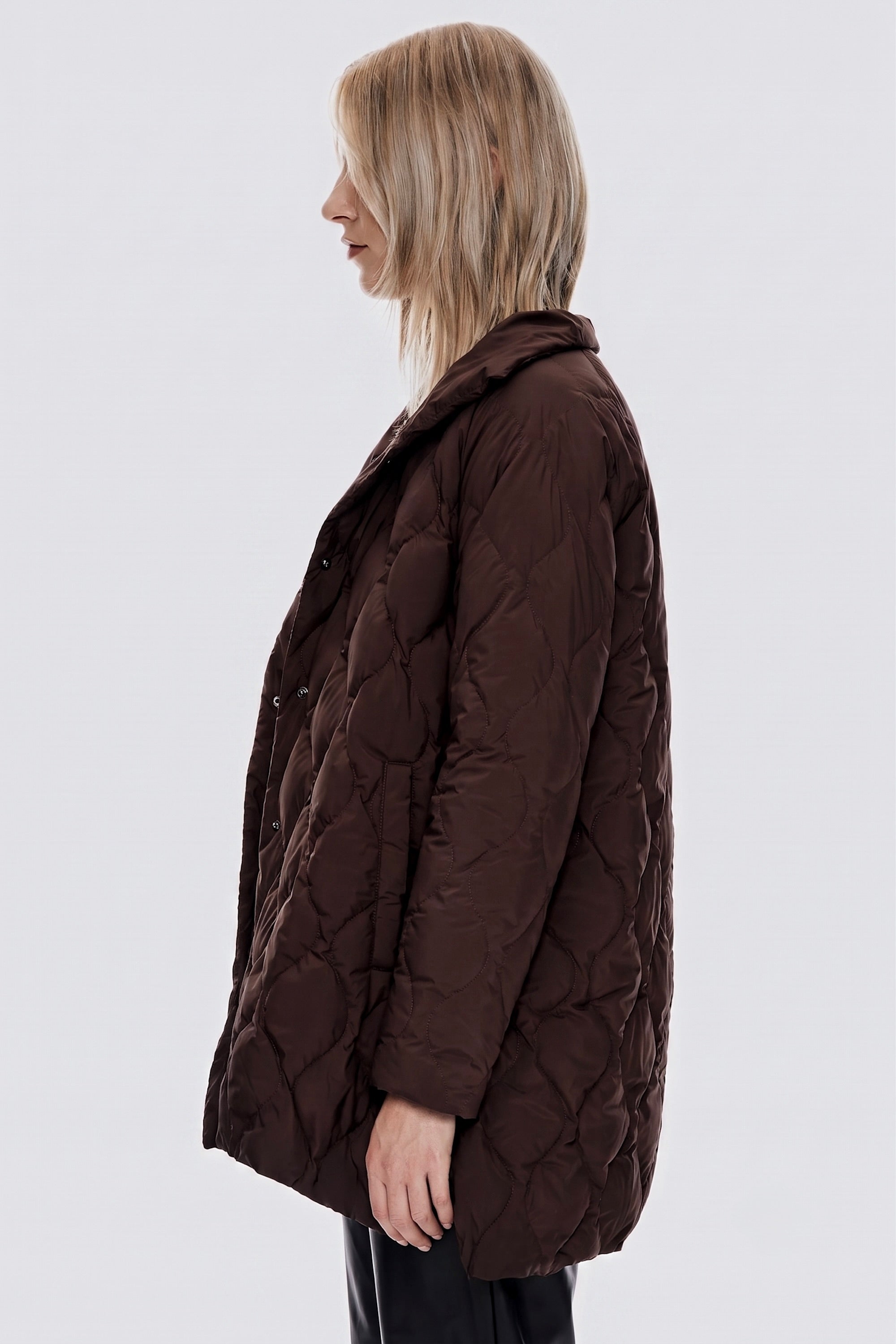 Orolay-Lightweight Long-Sleeve Puffer Jacket-#color_dark brown