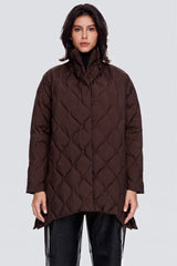 Orolay-Lightweight Long-Sleeve Puffer Jacket-#color_dark brown