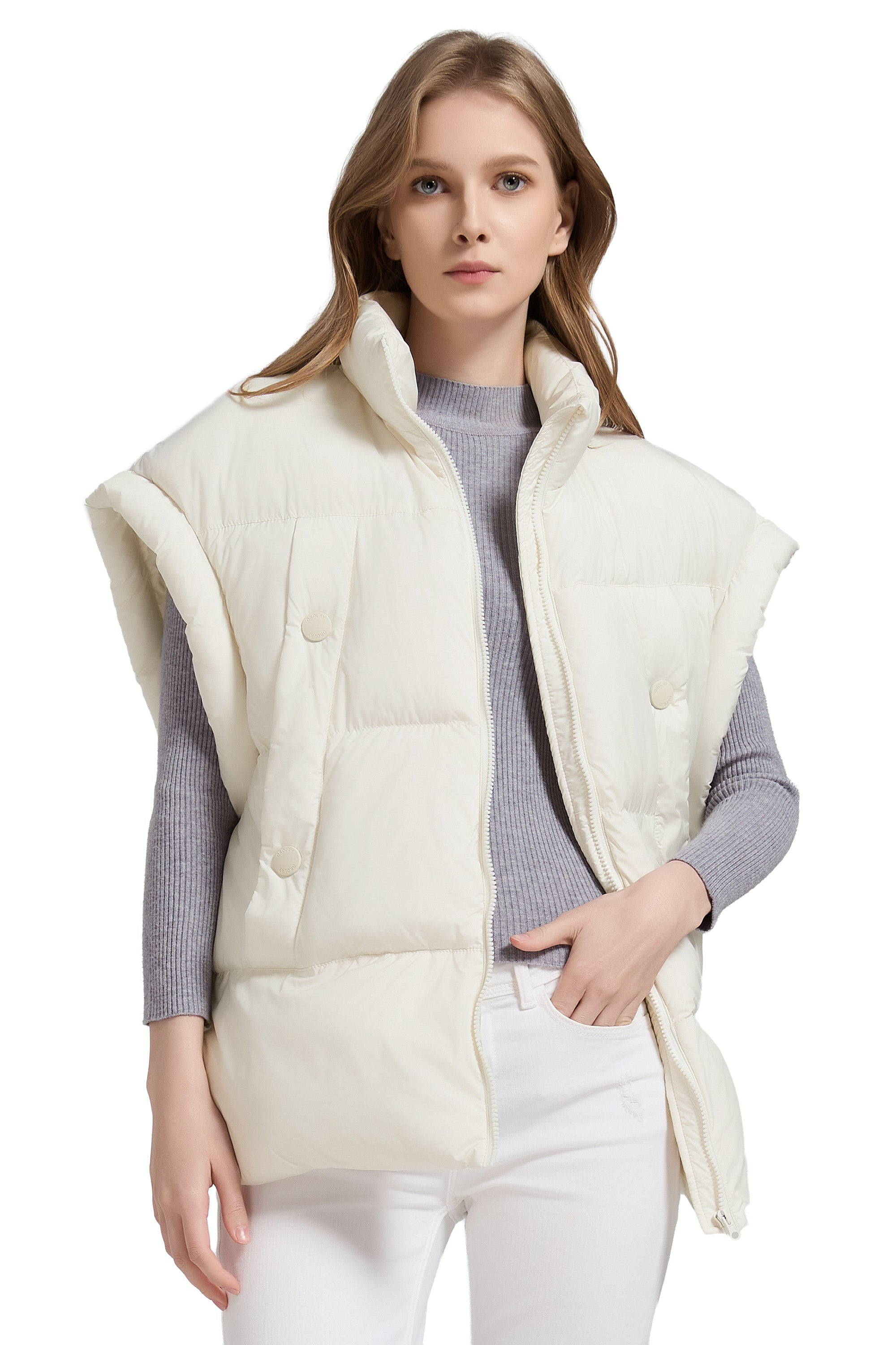 Orolay-Sleeveless Classic Puffer Vest-#color_beige