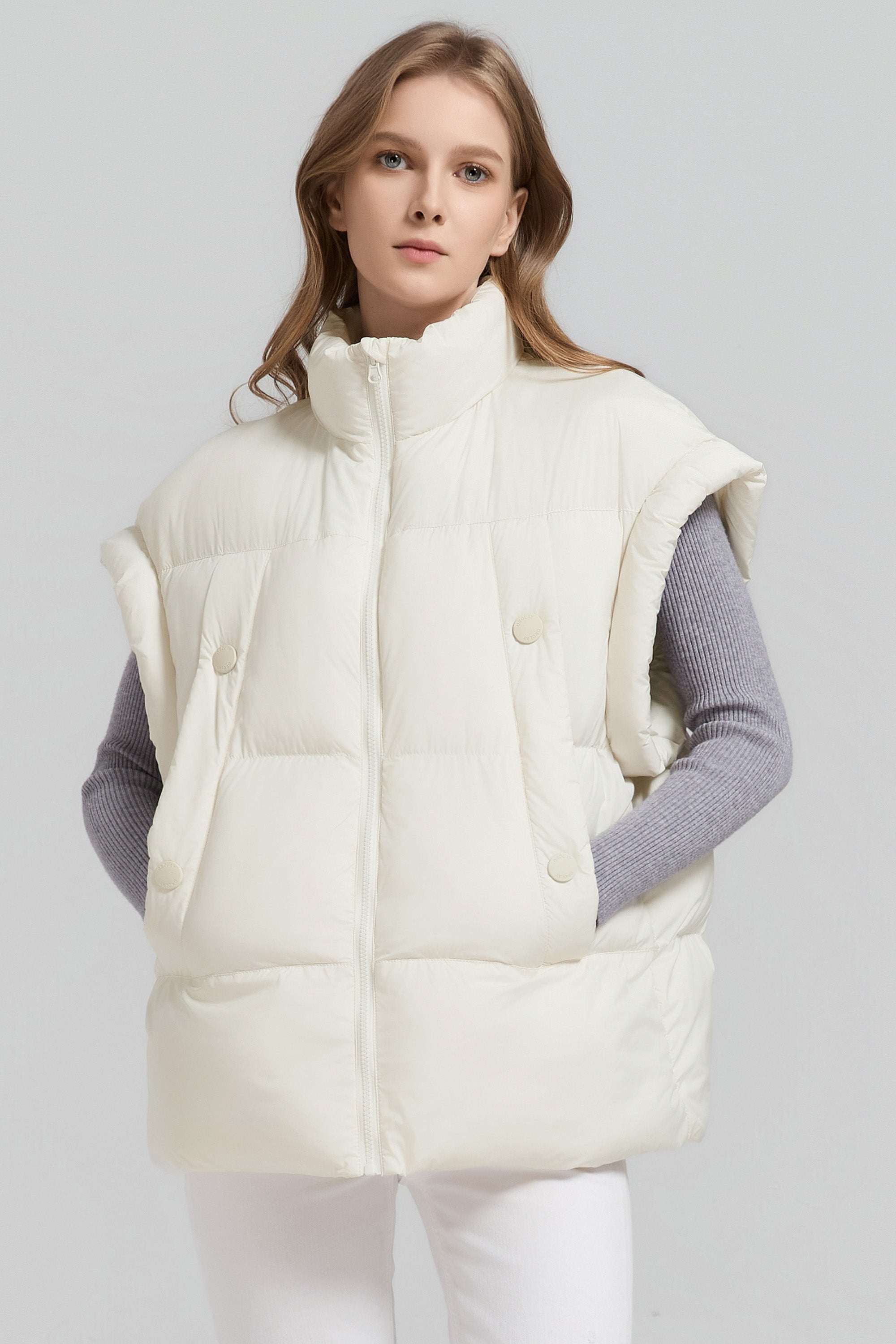 Orolay-Sleeveless Classic Puffer Vest-#color_beige