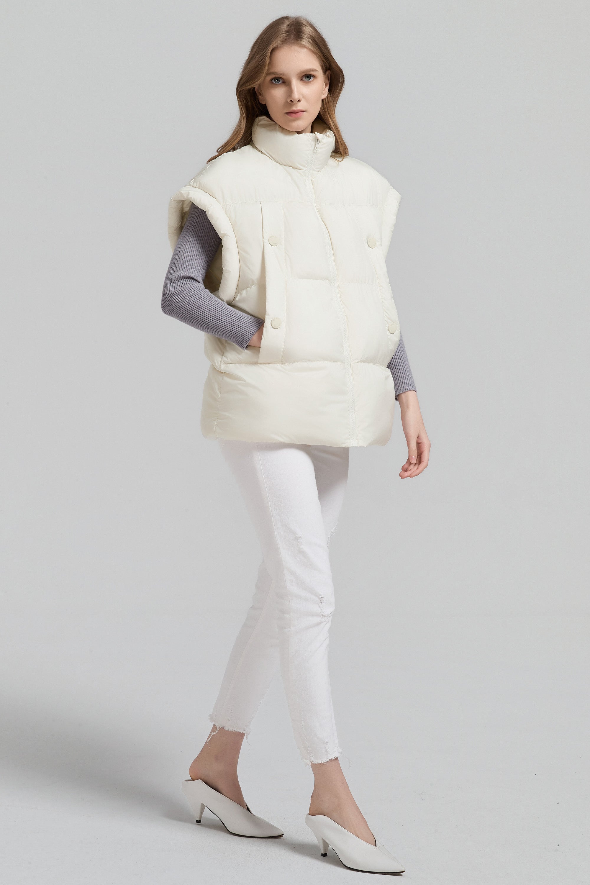 Orolay-Sleeveless Classic Puffer Vest-#color_beige