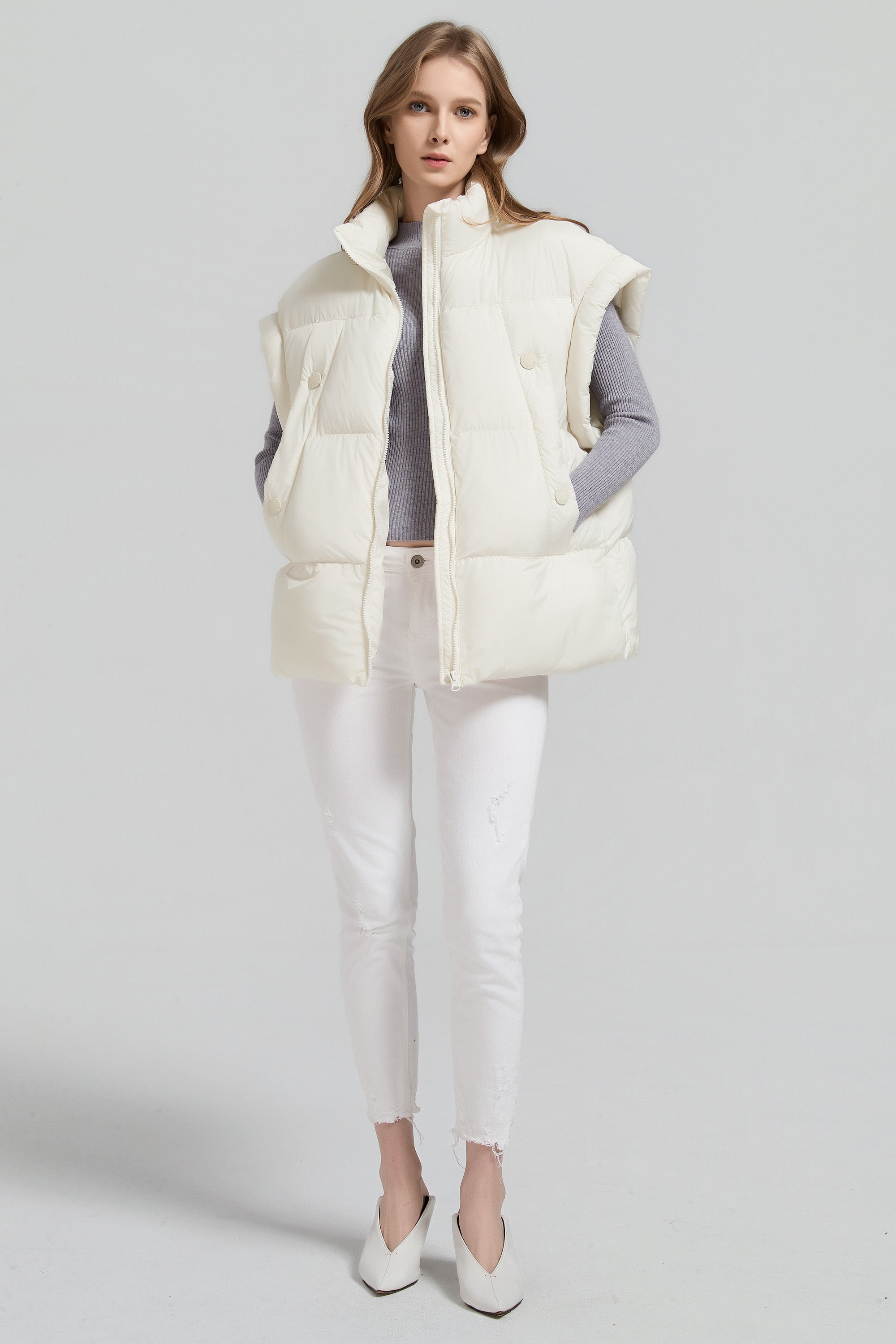 Orolay-Sleeveless Classic Puffer Vest-#color_beige