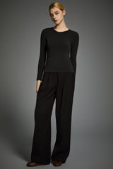 Padded Knit T-shirt OROLAY #color_black