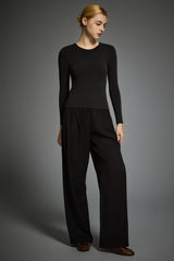 Padded Knit T-shirt OROLAY #color_black