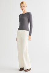 Padded Knit T-shirt OROLAY #color_gray