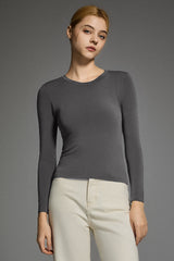 Padded Knit T-shirt OROLAY #color_gray