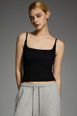 Padded Ribbed Square Neck Tank OROLAY #color_black