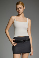 Padded Ribbed Square Neck Tank OROLAY #color_white