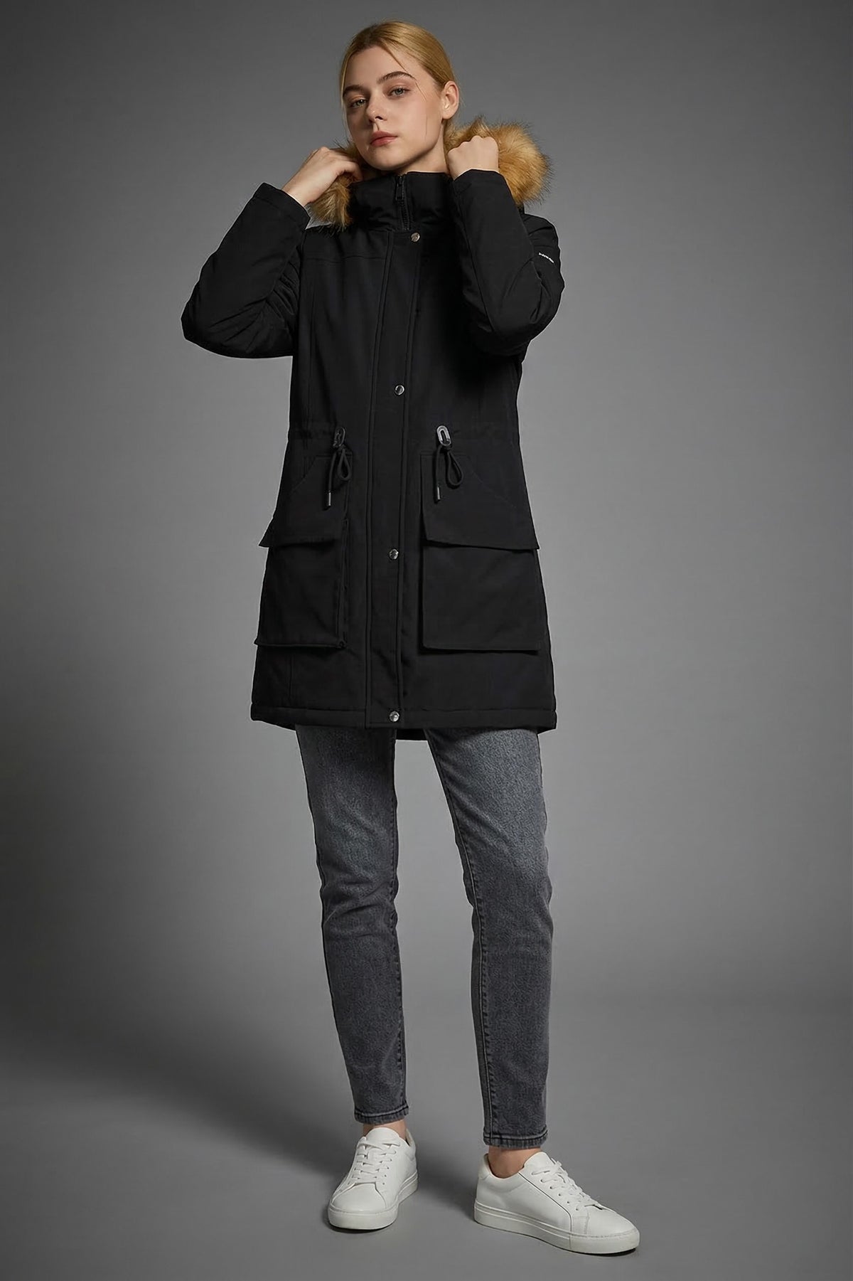 Thickened Fleece Lined Parka Jacket