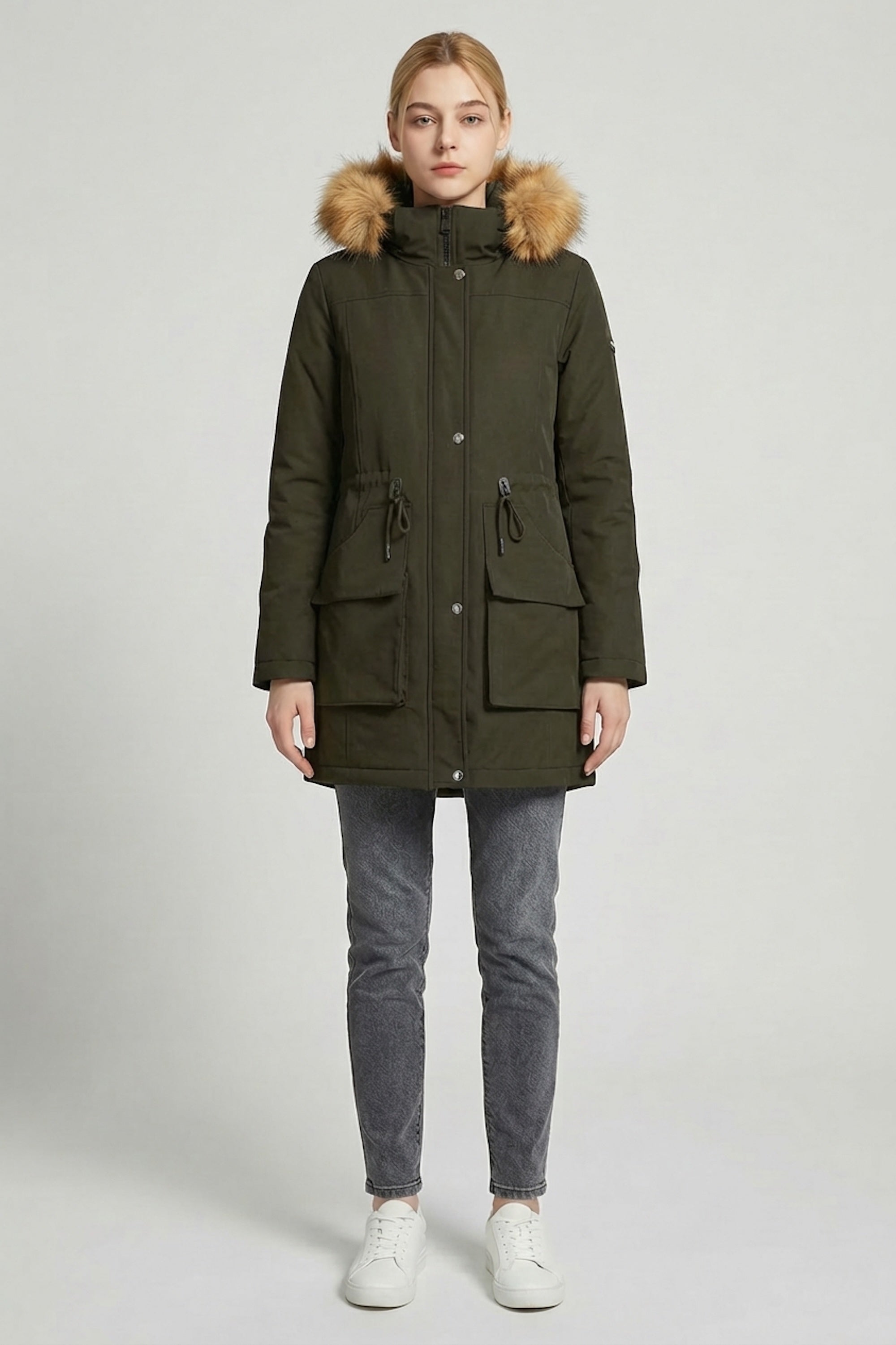 Orolay-Thickened Fleece Lined Parka-#color_Mountain View