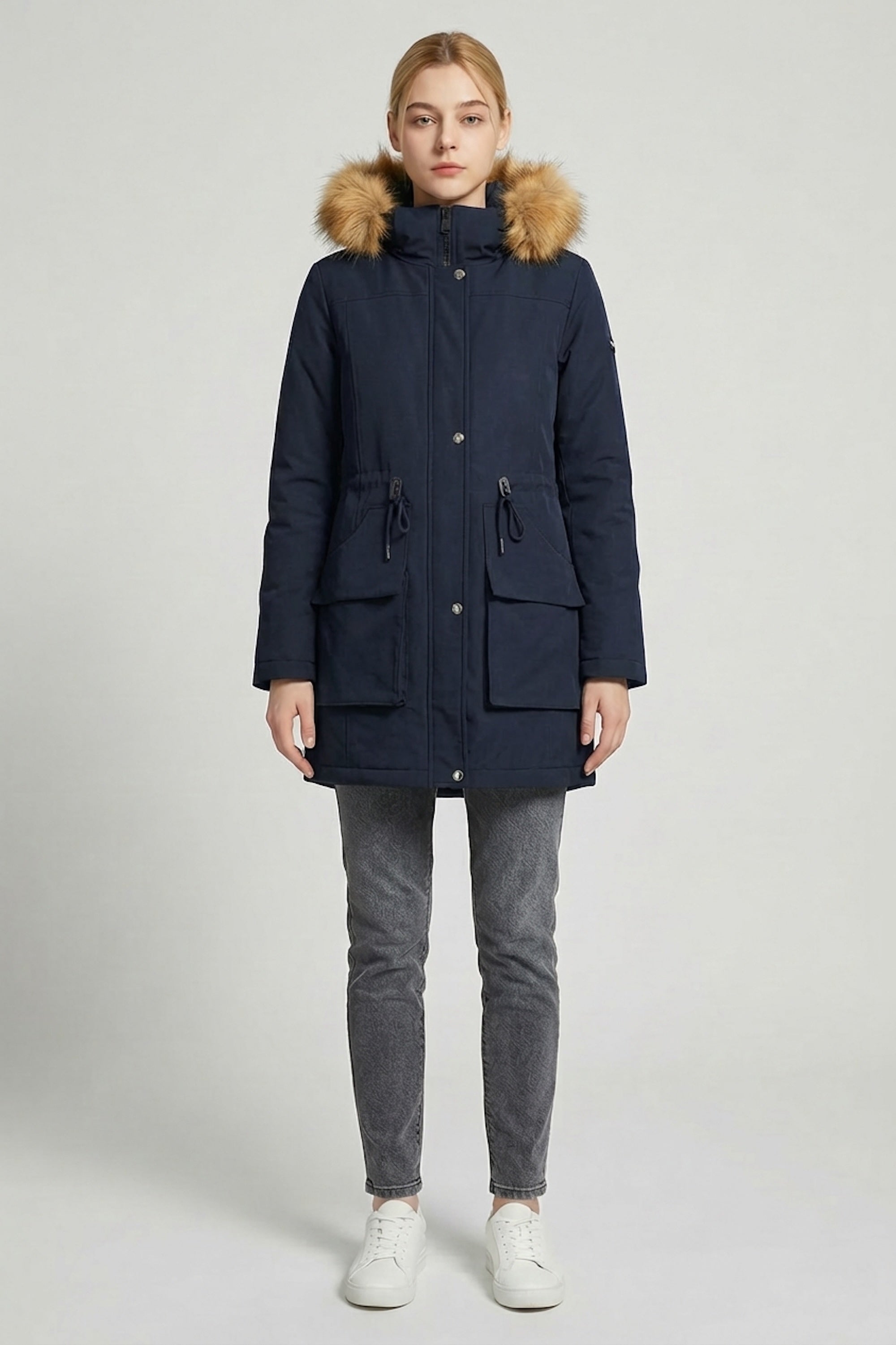 Orolay-Thickened Fleece Lined Parka-#color_Pageant Blue