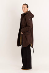 Parka-Drawstring Waist Fleece - Lined Parka - Orolay, #color_coffee