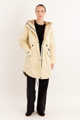 Parka-Drawstring Waist Fleece - Lined Parka - Orolay, #color_tan