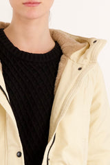 Parka-Drawstring Waist Fleece - Lined Parka - Orolay, #color_tan