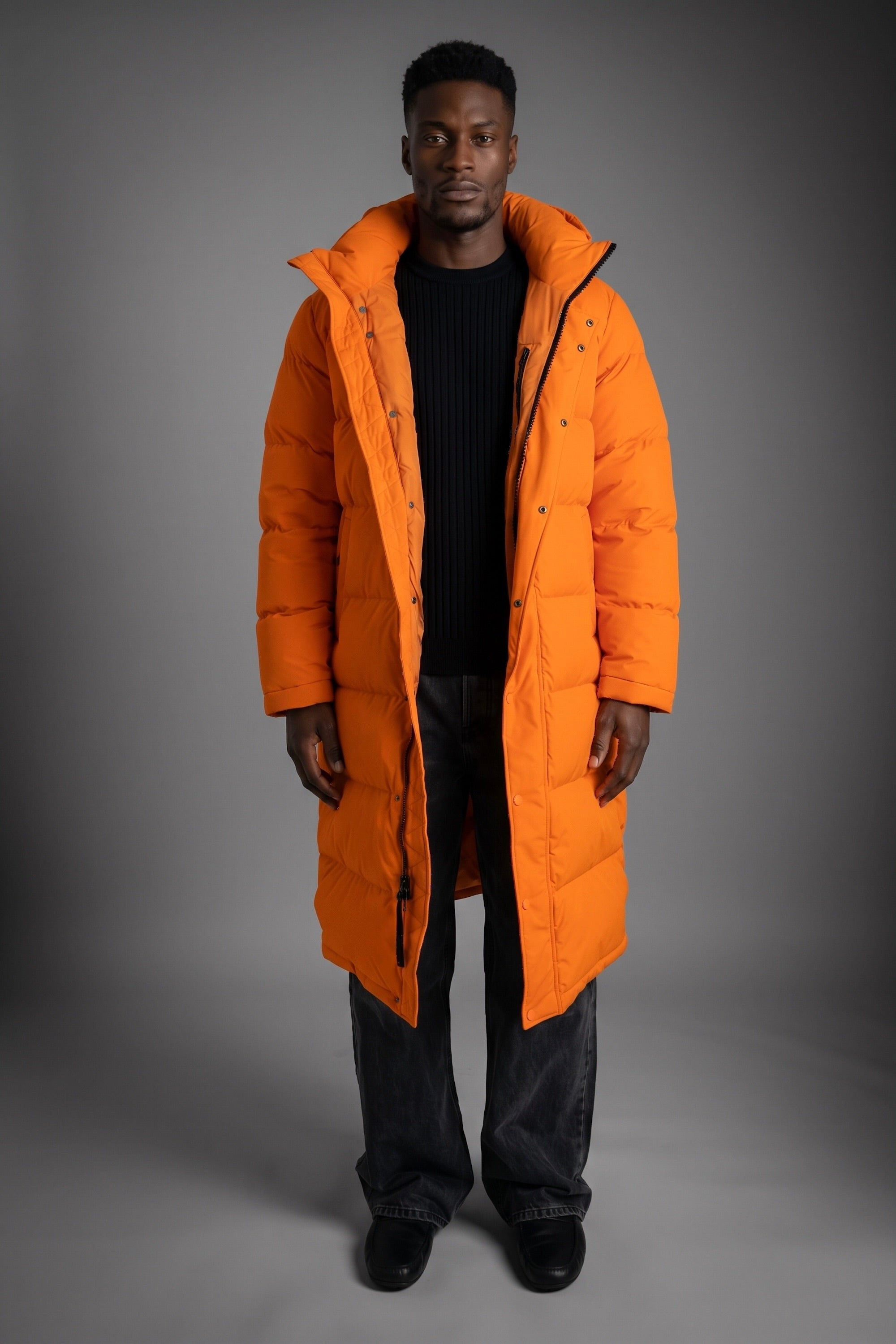 Puff-O® Men Long Down Puffer Jacket #color_orange