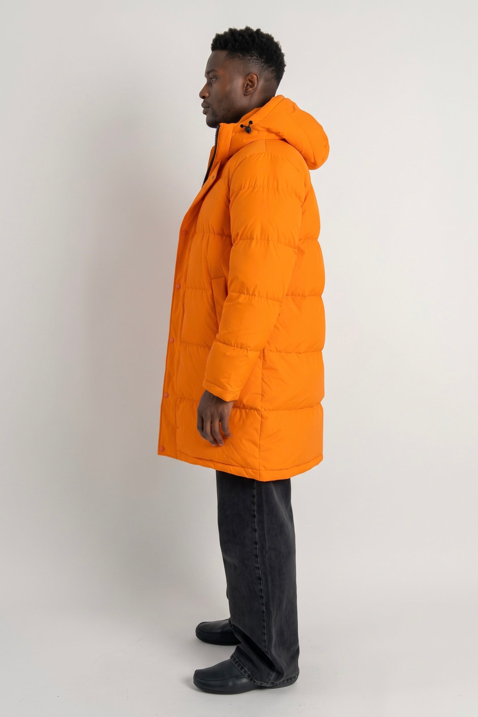 Puff-O® Men Mid-Length Down Puffer Jacket #color_orange