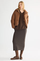 Orolay-Puff-O Classics Short Oversized Down Coat-#color_Bombay Brown 