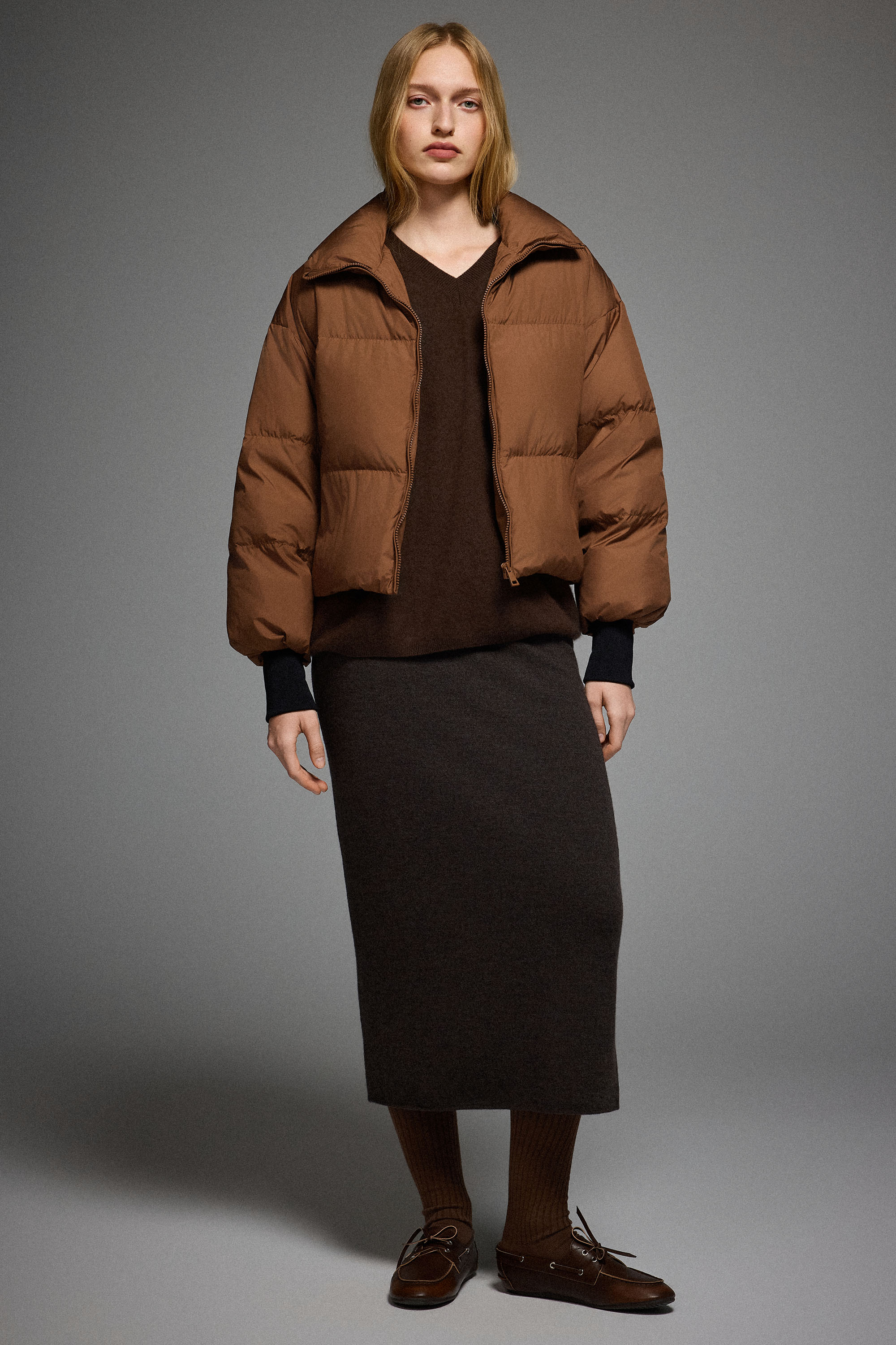Orolay-Puff-O Classics Short Oversized Down Coat-#color_Bombay Brown 