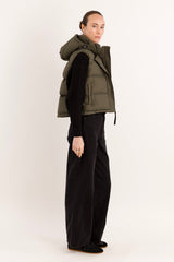Orolay-Aurora Hooded Puffer Vest-#color_ARMY green