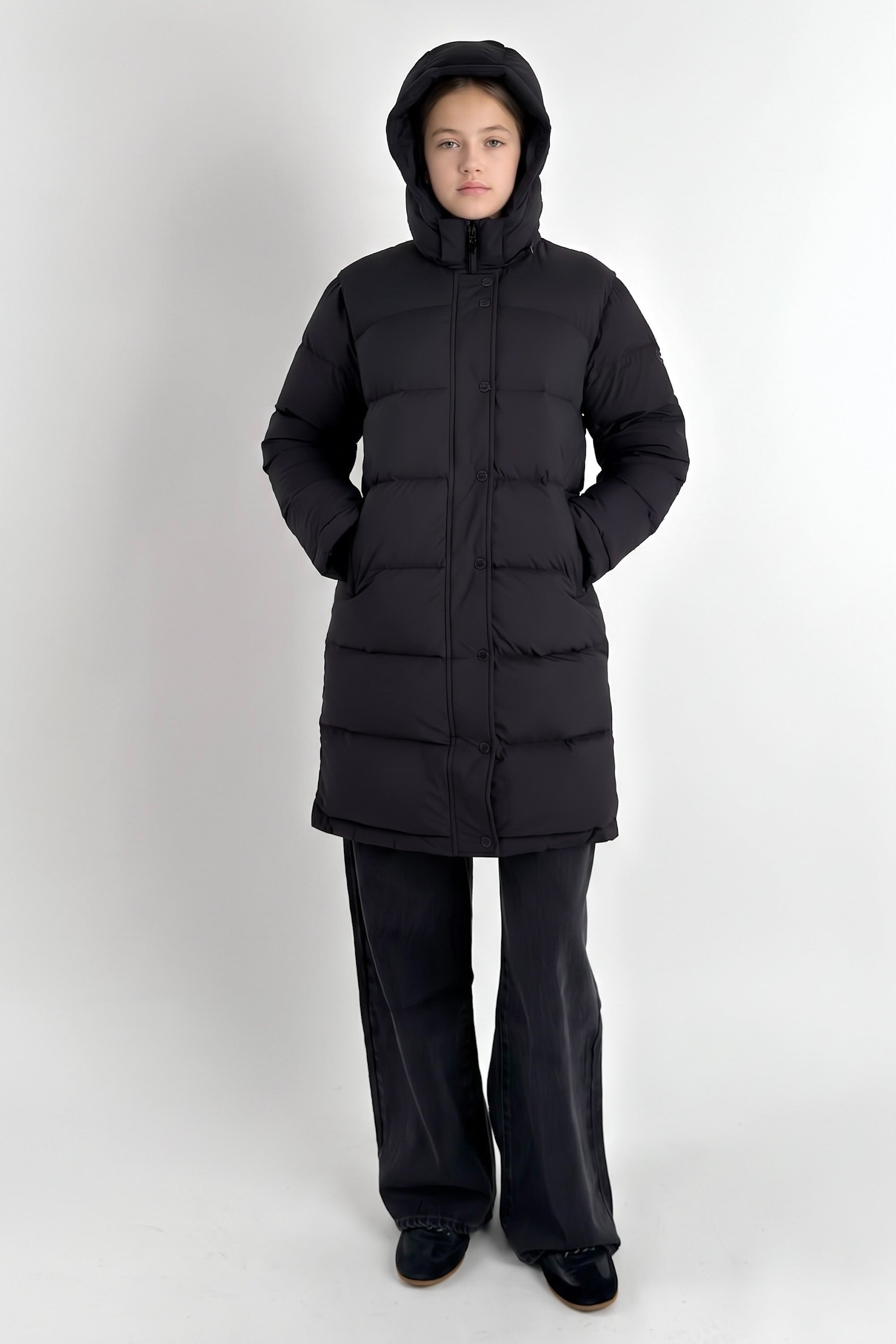 Puff-O® Kid Long Down Jacket orolay #color_black