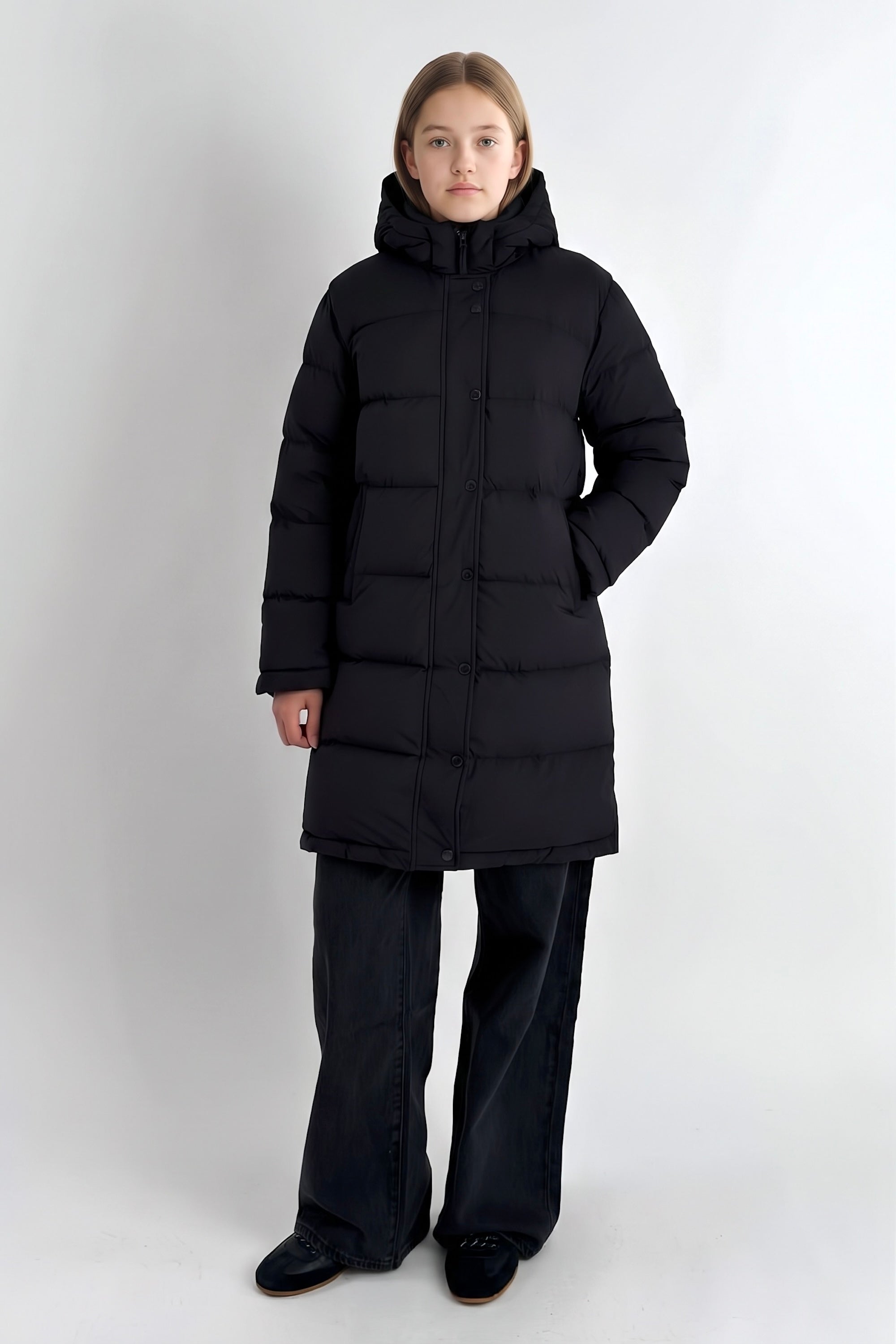 Puff-O® Kid Long Down Jacket orolay #color_black
