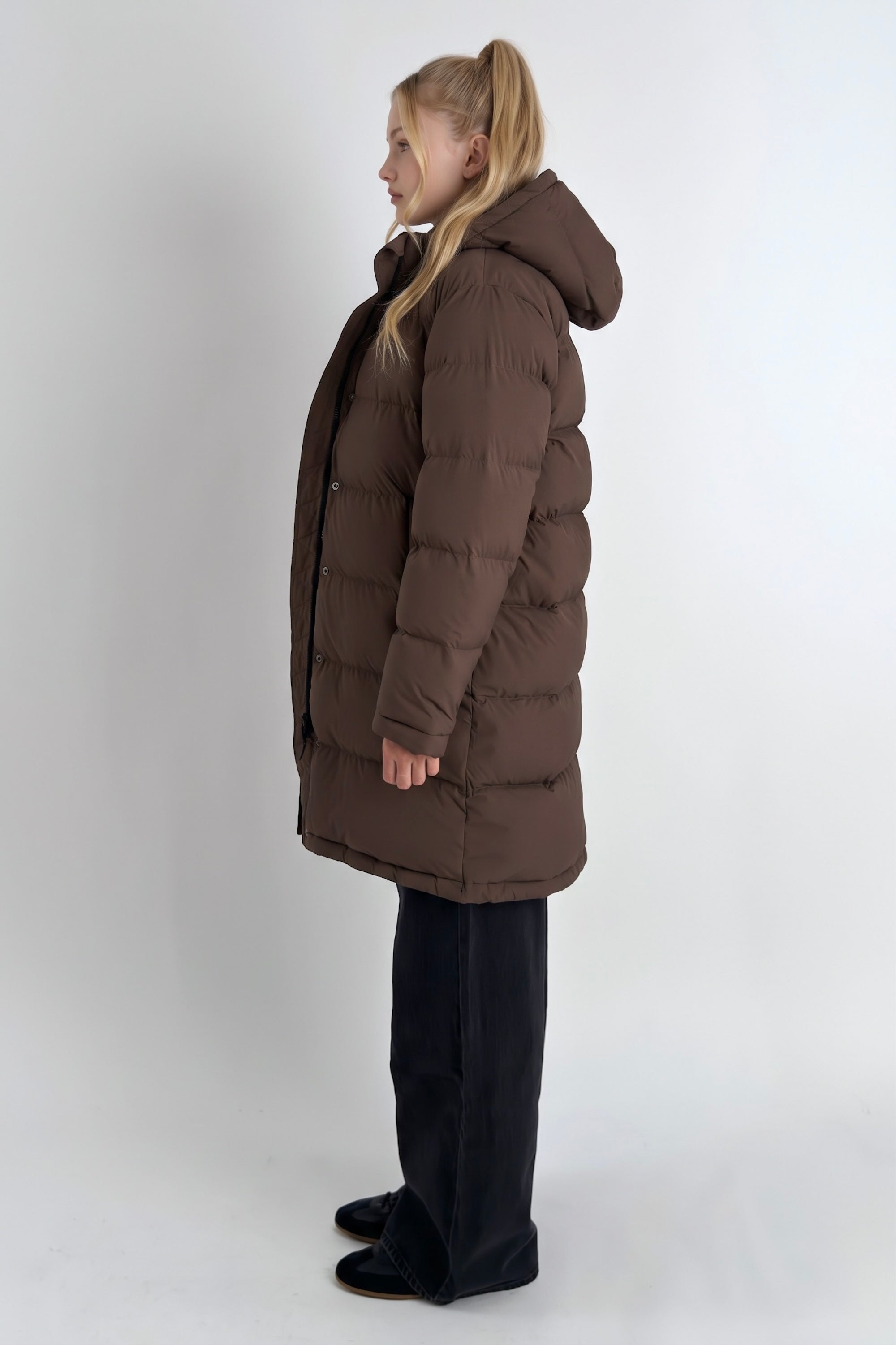 Puff-O® Kid Long Down Jacket orolay #color_coffee