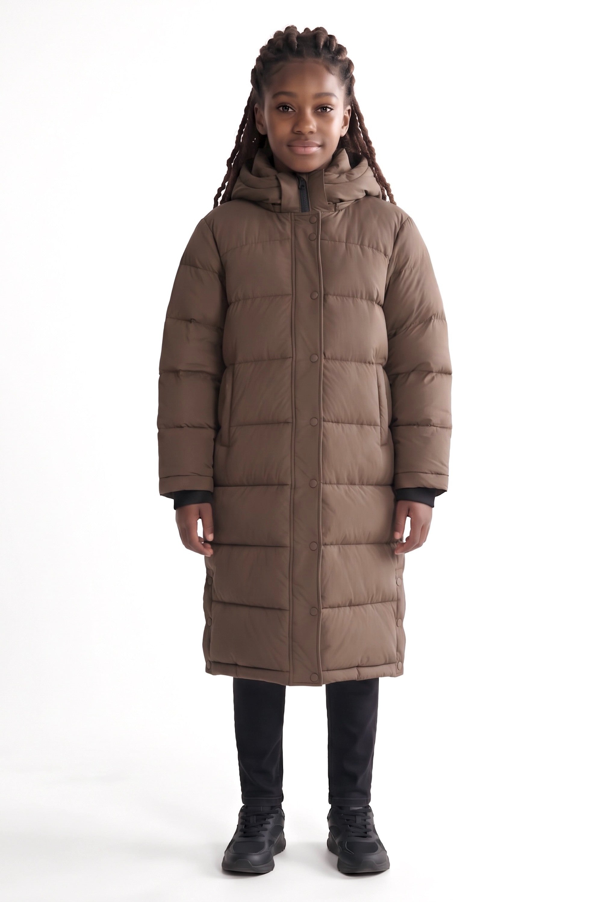 Puff-O® Kid Long Down Jacket orolay #color_coffee
