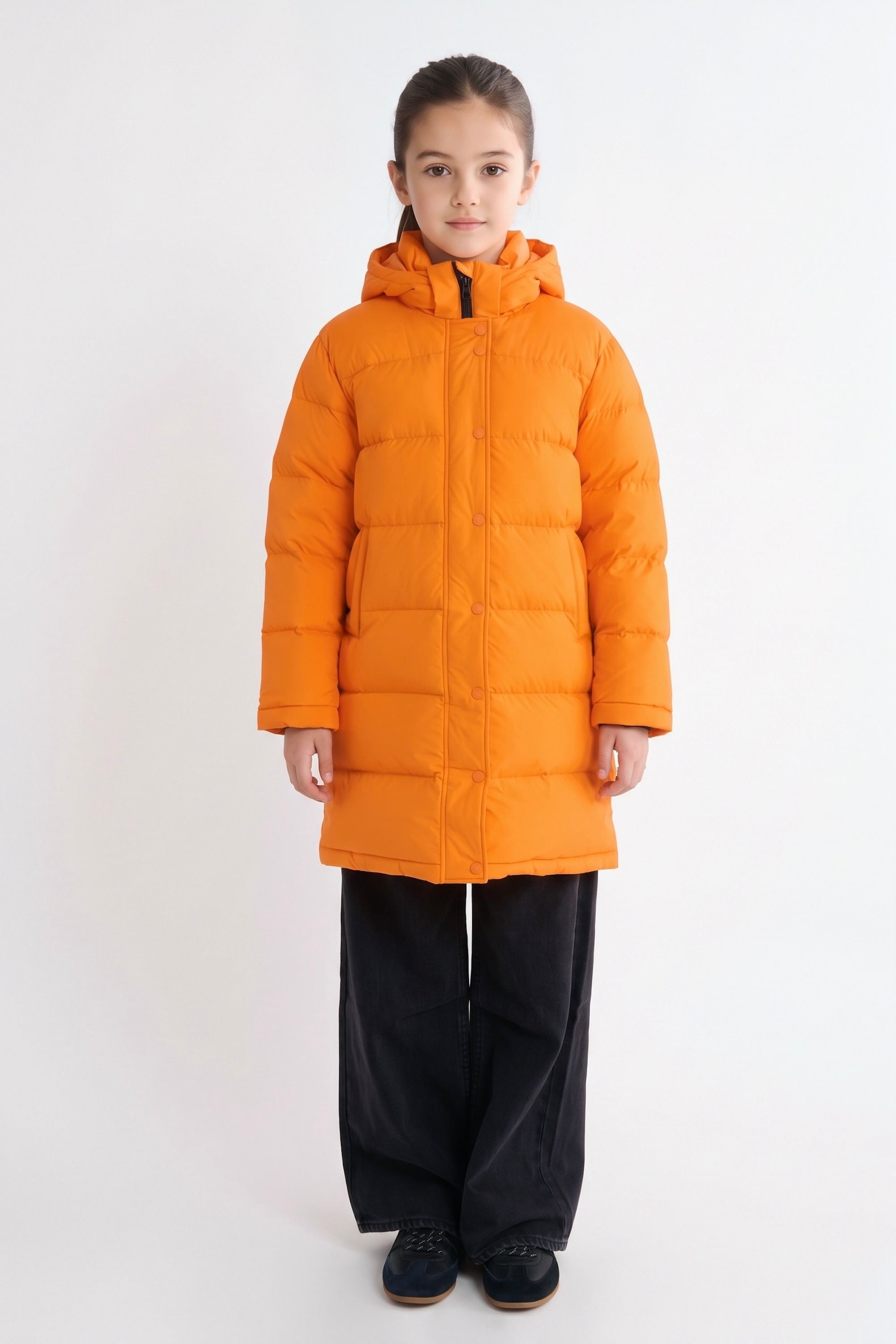 Puff-O® family Long Down Jacket orolay #color_orange