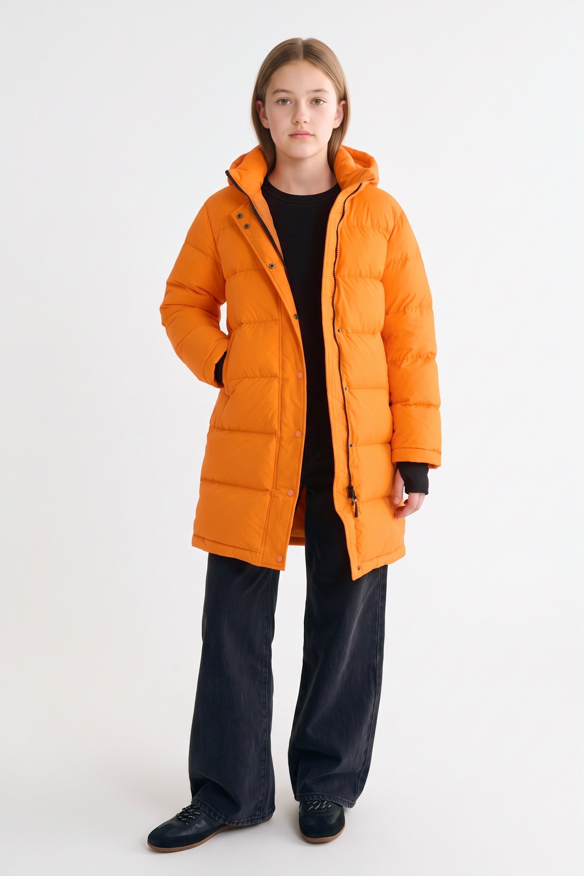 Puff-O® family Long Down Jacket orolay #color_orange