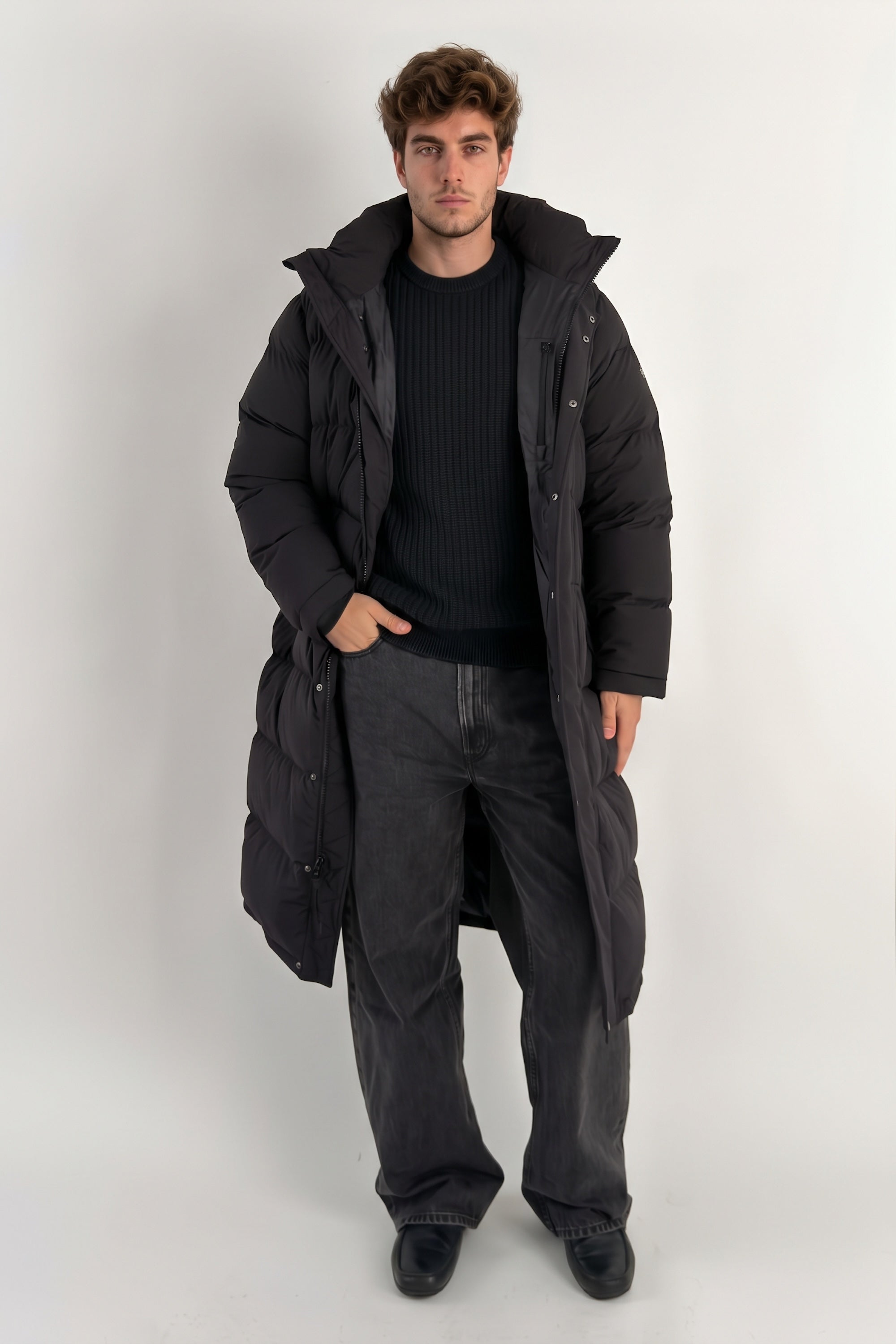 Puff-O® Men Long Down Puffer Jacket #color_black