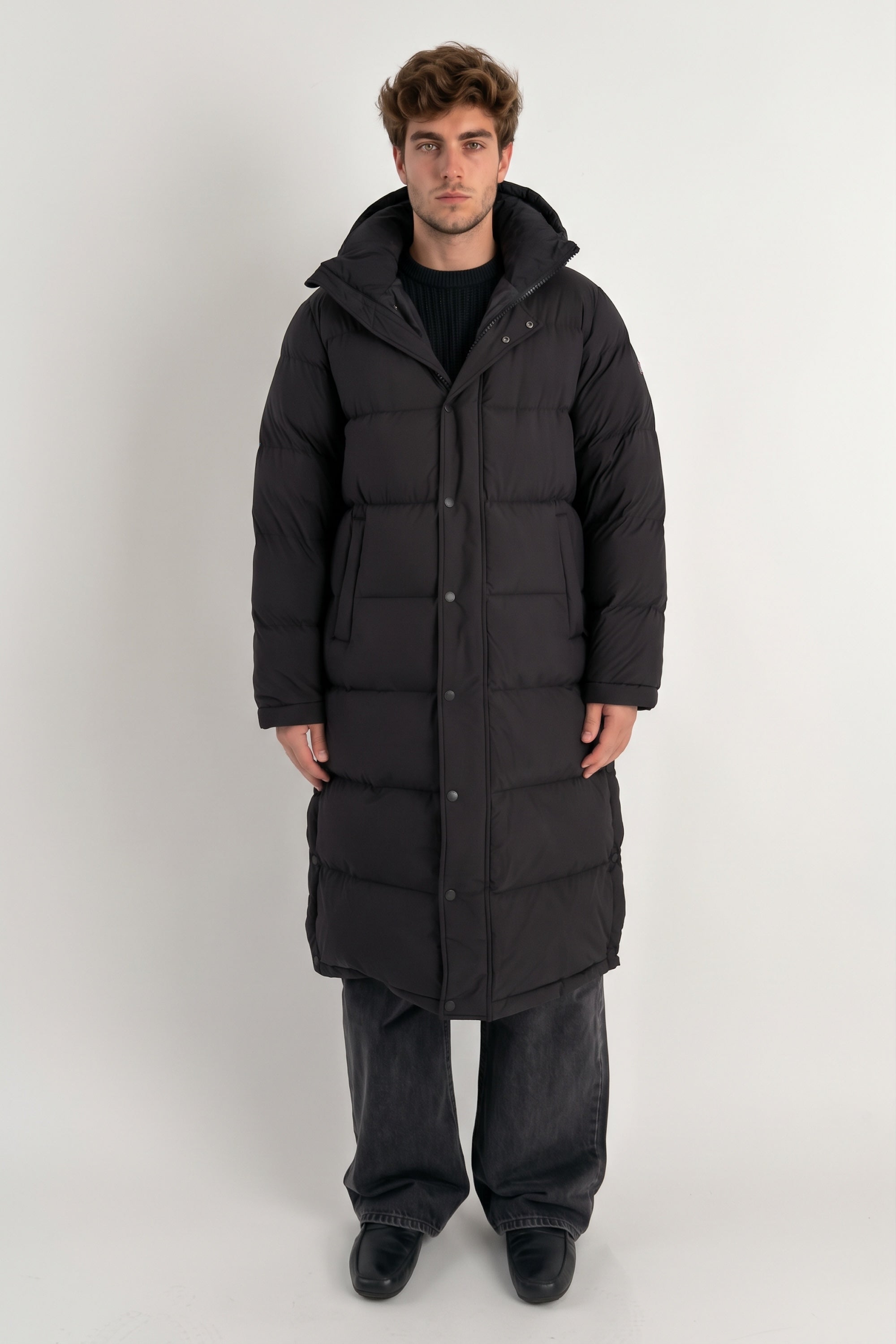 Puff-O® Men Long Down Puffer Jacket #color_black