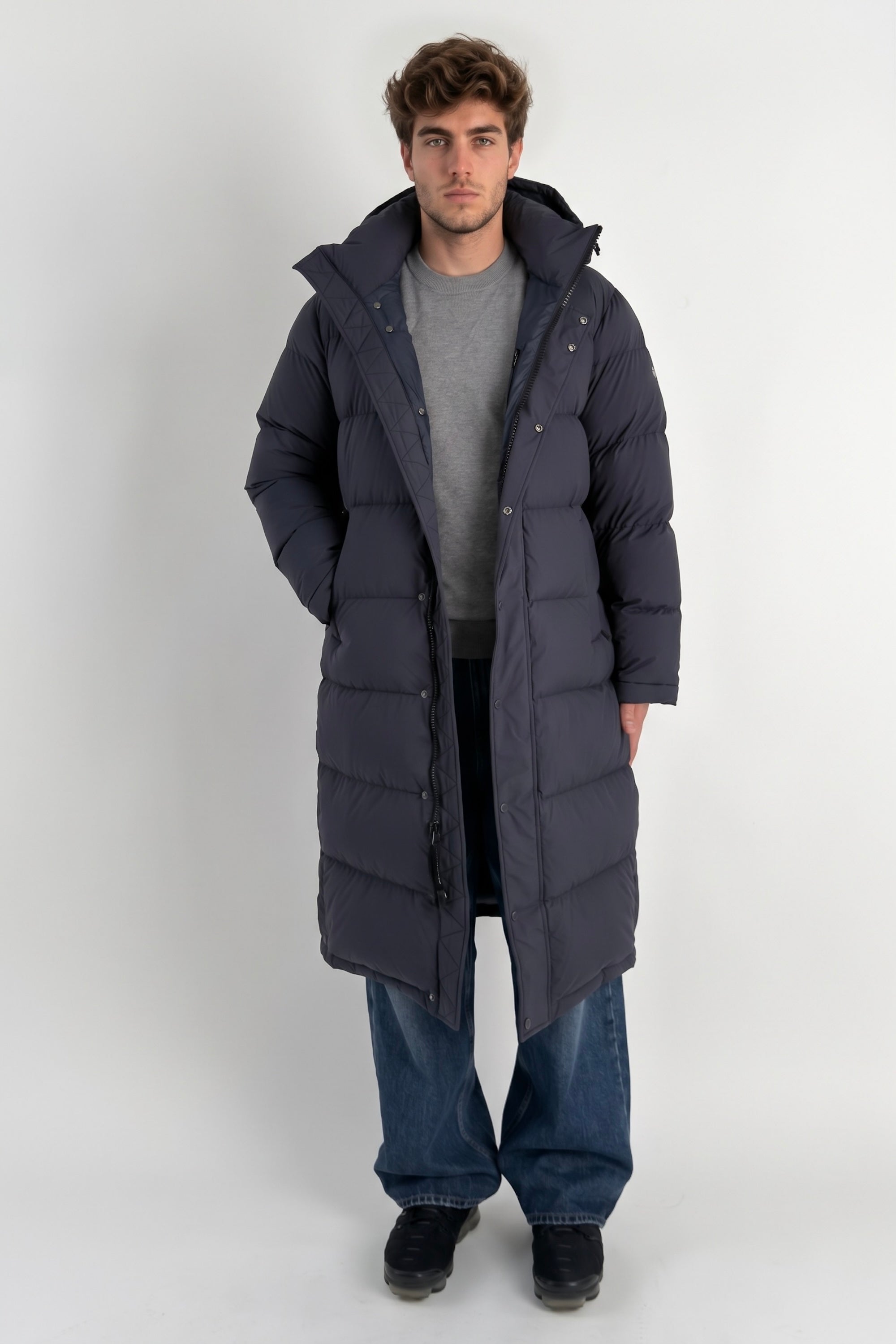 Puff-O® Men Long Down Puffer Jacket #color_navy