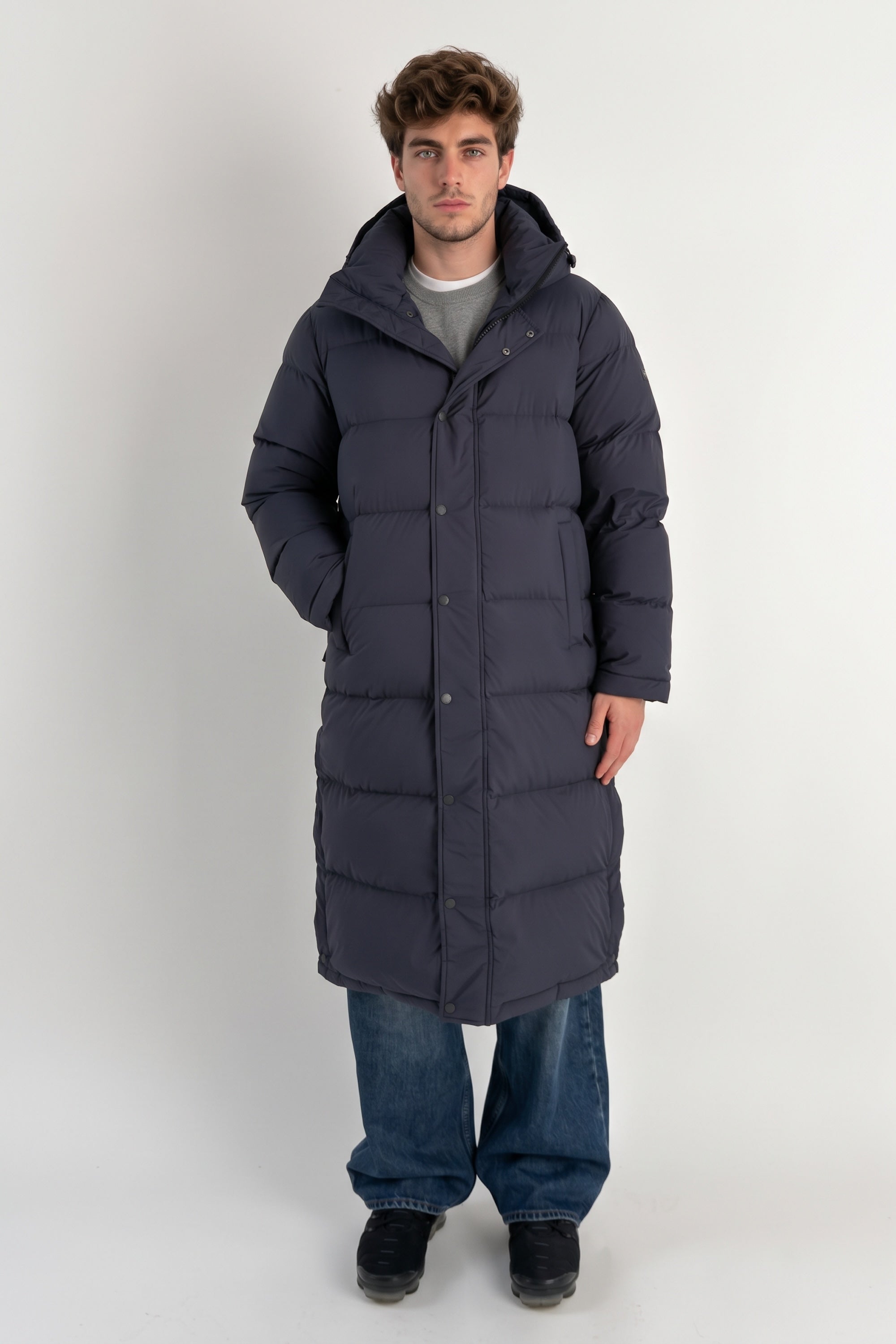 Puff-O® Men Long Down Puffer Jacket #color_navy