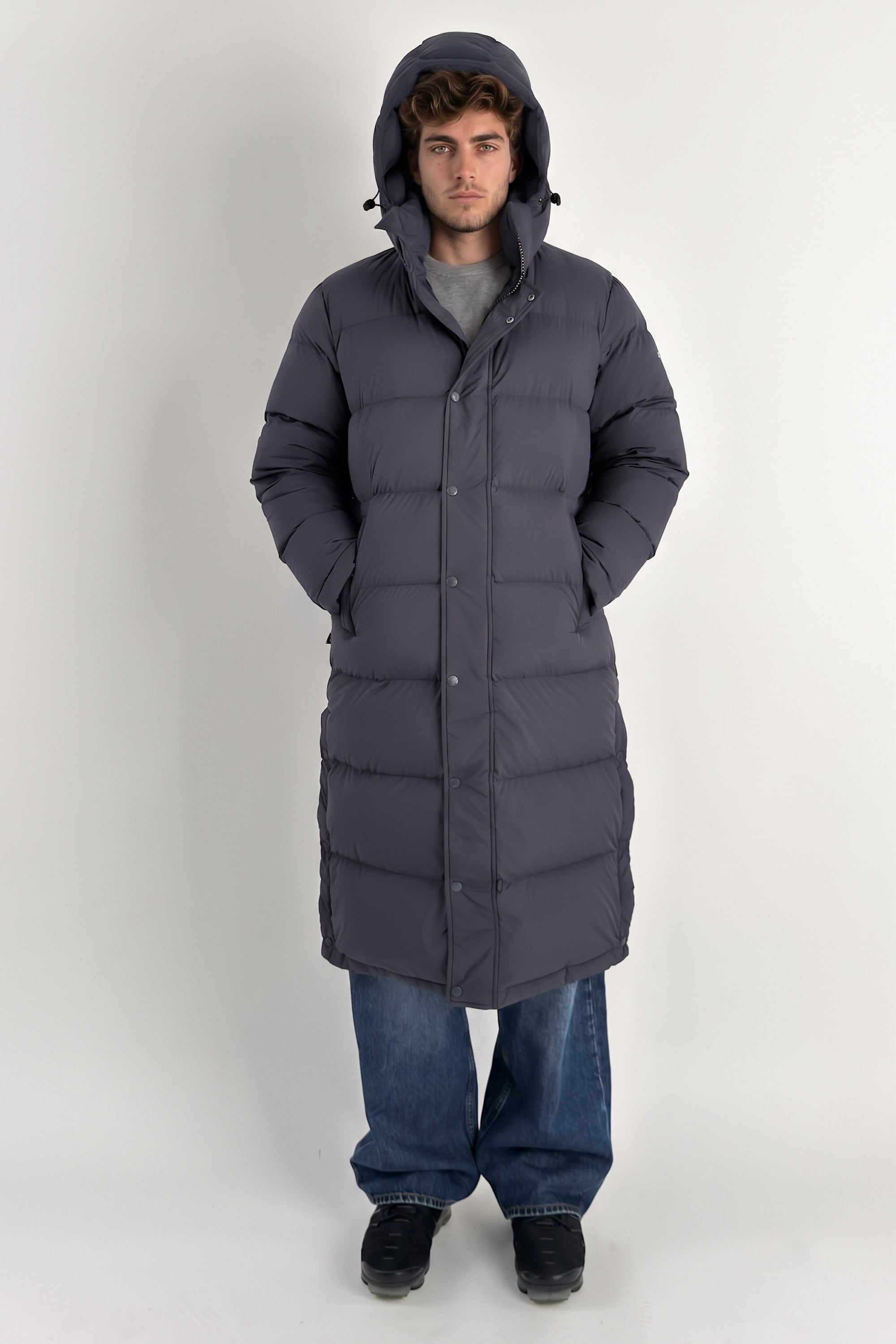 Puff-O® Men Long Down Puffer Jacket #color_navy