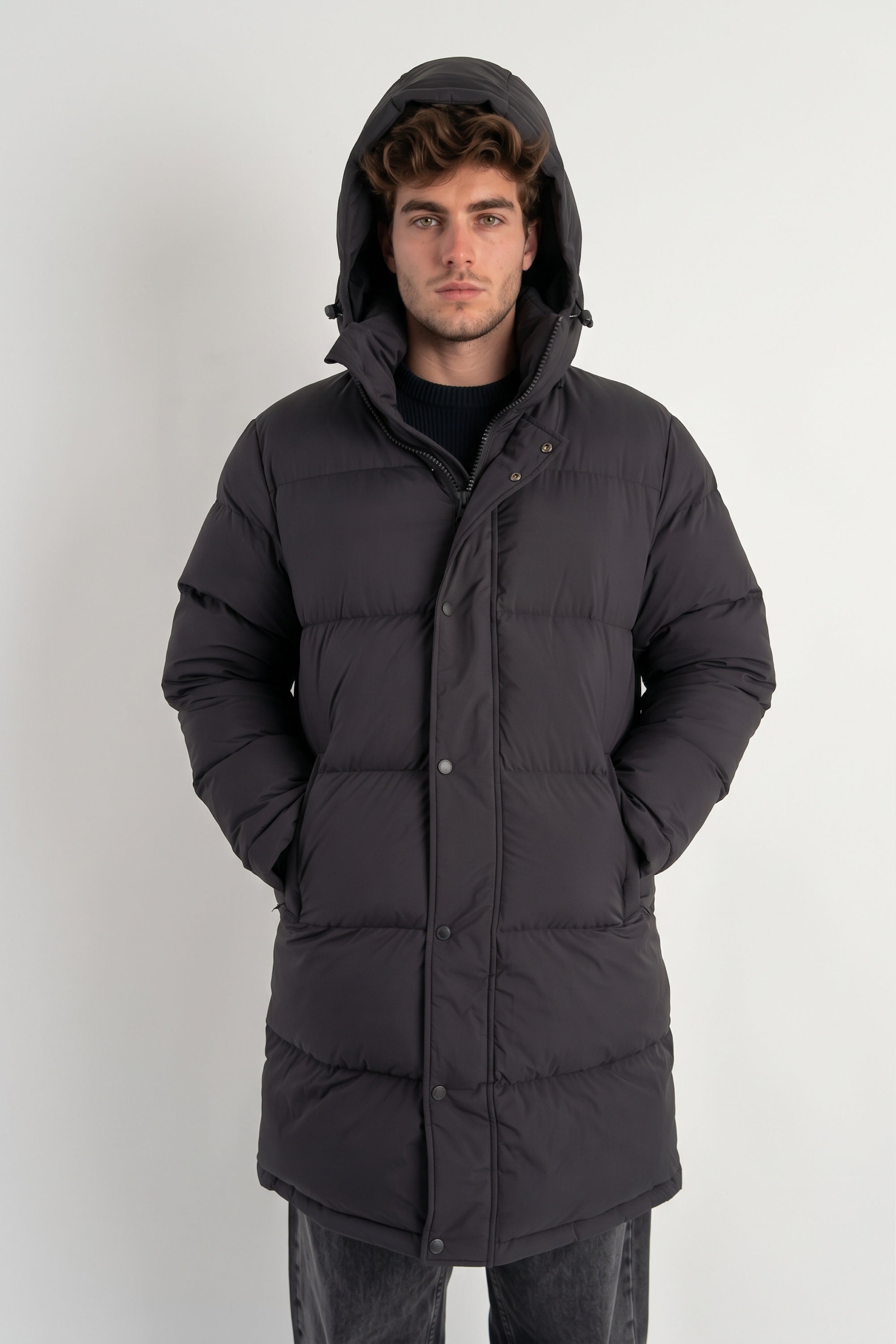 Puff-O® Men Mid-Length Down Puffer Jacket #color_black