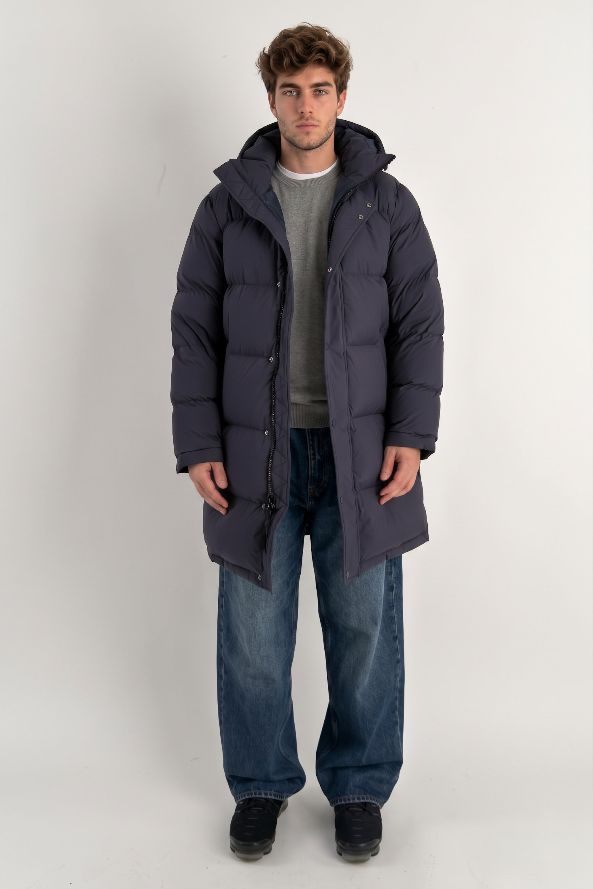 Puff-O® Men Mid-Length Down Puffer Jacket #color_navy