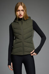 Orolay Quilted Vest with SLim-Fit Waist Design #color_Olive