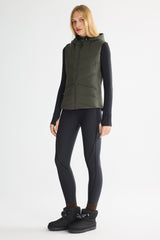 Orolay Quilted Vest with SLim-Fit Waist Design #color_Olive