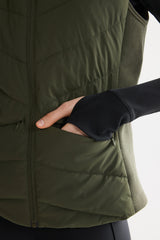 Orolay Quilted Vest with SLim-Fit Waist Design #color_Olive