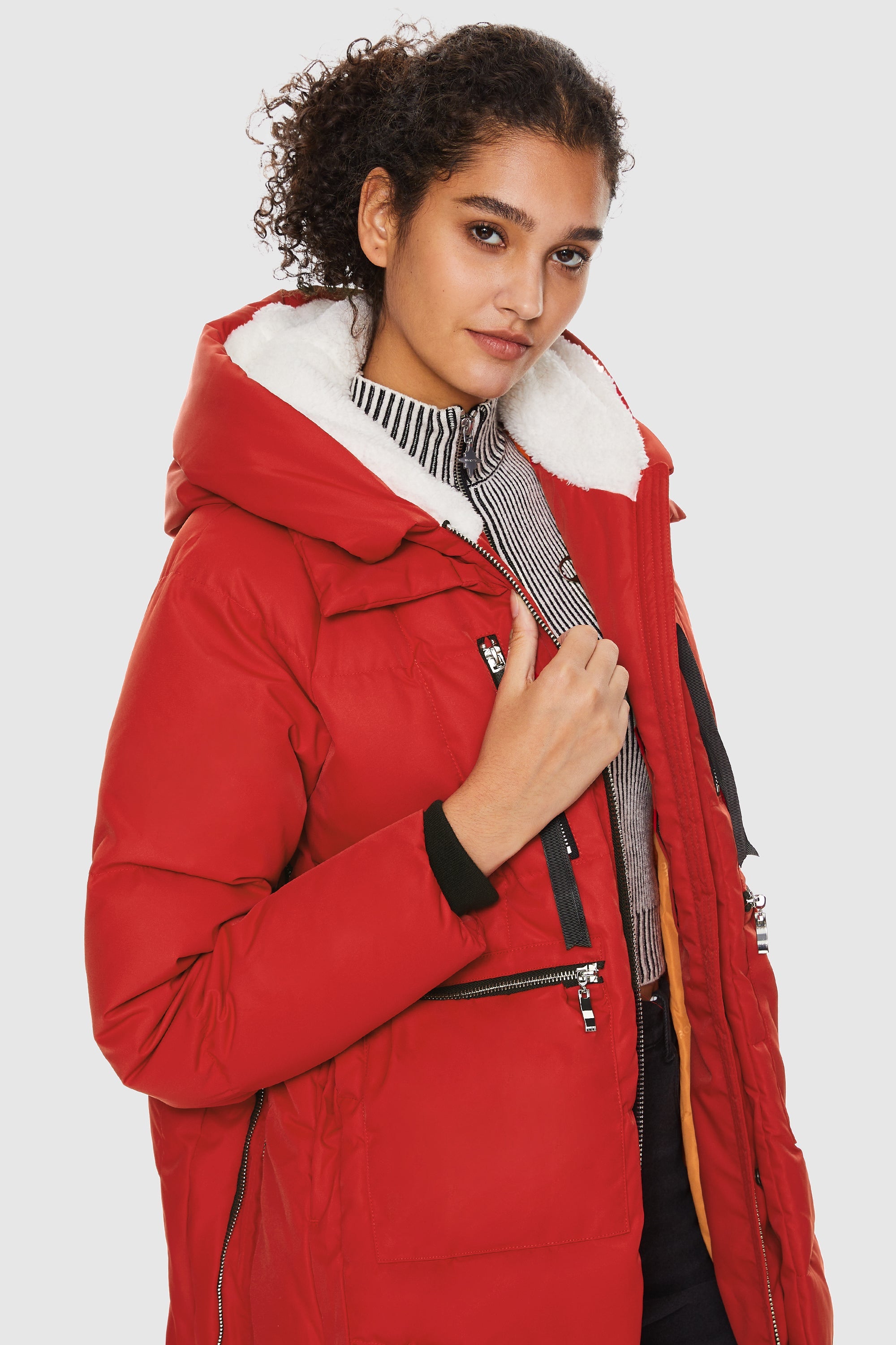 Red down parka women's discount