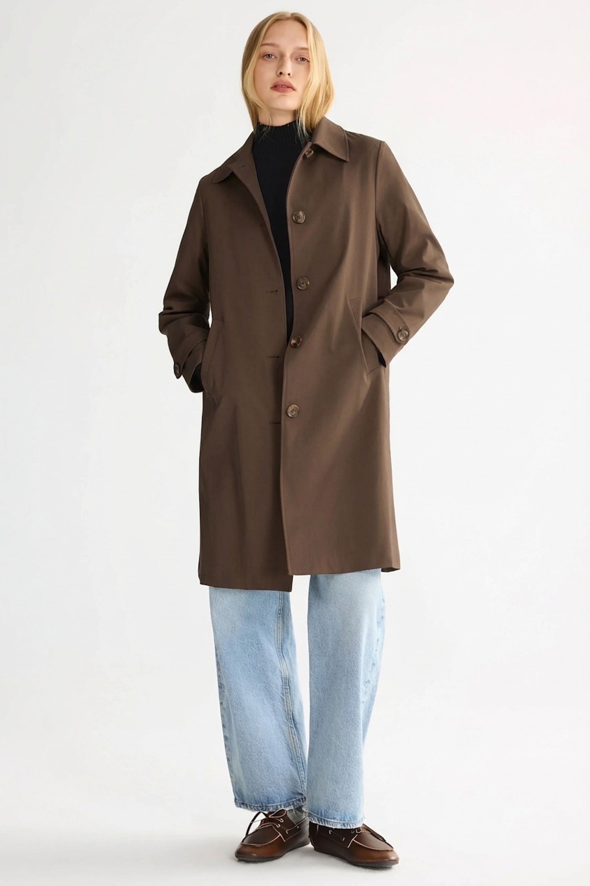 Orolay-Single-Breasted Trench-#color_coffee